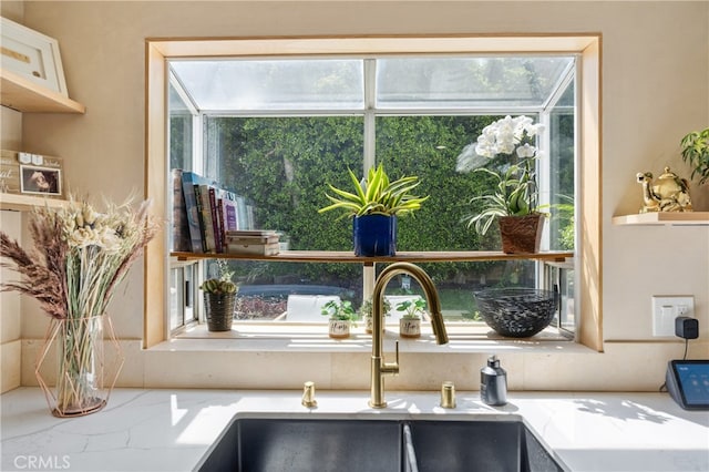 136461/2 Dronfield Ave, Sylmar, CA 91342 - kitchen with healthy amount of natural light and light stone counters