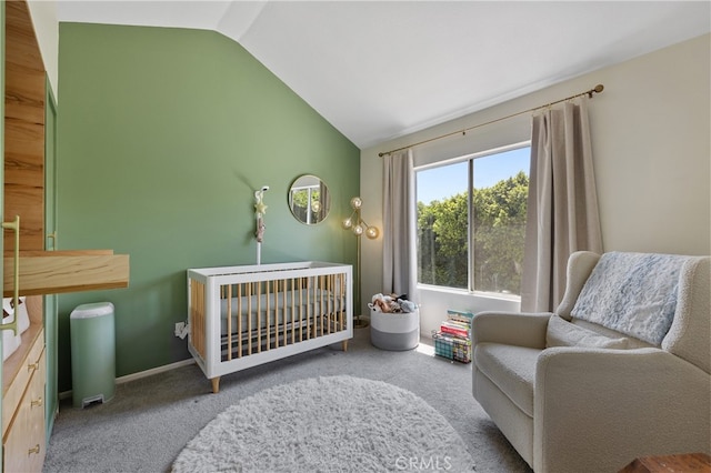 136461/2 Dronfield Ave, Sylmar, CA 91342 - bedroom featuring vaulted ceiling and carpet flooring