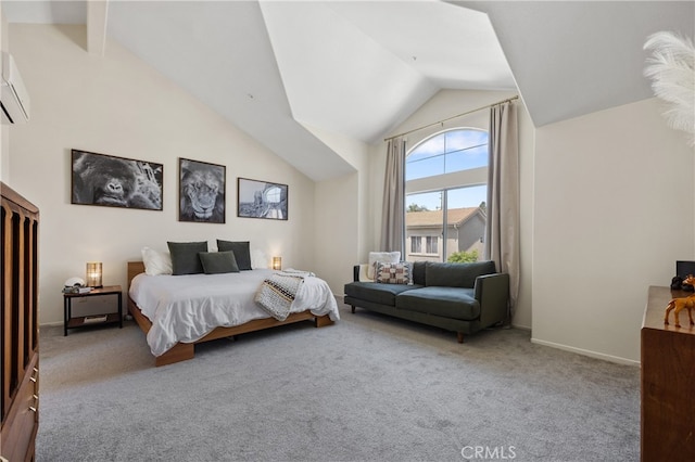 136461/2 Dronfield Ave, Sylmar, CA 91342 - carpeted bedroom with high vaulted ceiling and beamed ceiling