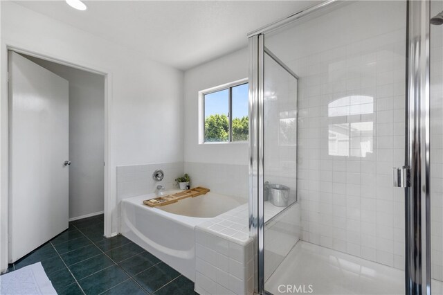 136461/2 Dronfield Ave, Sylmar, CA 91342 - full bathroom with a garden tub, tile patterned floors, and a stall shower