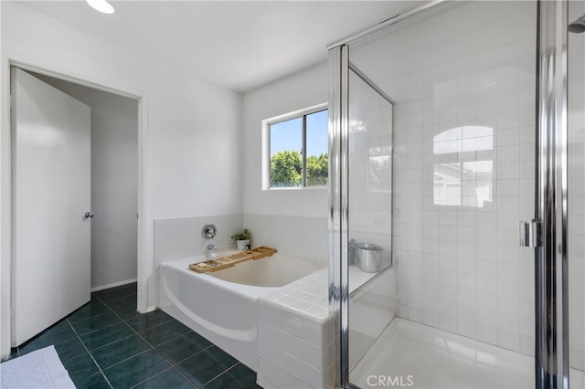 136461/2 Dronfield Ave, Sylmar, CA 91342 - bathroom featuring tile patterned floors, a bath, and a shower stall