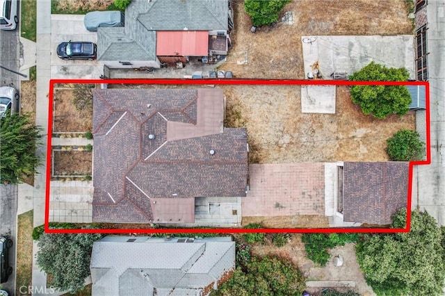 2255 Cota Ave, Long Beach, CA 90810 - aerial view of property and surrounding area featuring property parcel outlined