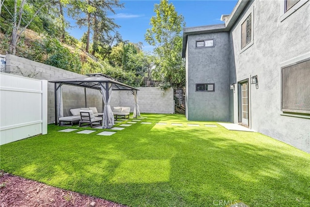 3735 Division St, Los Angeles, CA 90065 - fenced backyard featuring outdoor lounge area and a gazebo