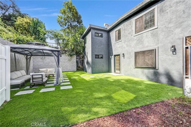 3735 Division St, Los Angeles, CA 90065 - view of yard with outdoor lounge area and a gazebo