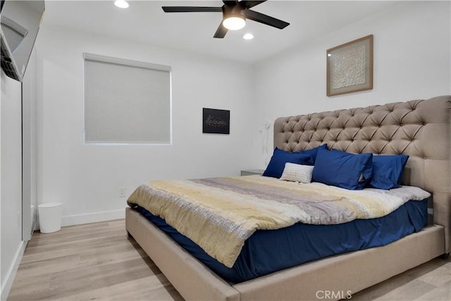 5226 W 20th St, Los Angeles, CA 90016 - bedroom with wood finished floors, recessed lighting, and ceiling fan