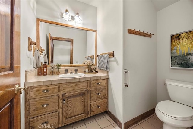 7580 E Martella Ln, Anaheim Hills, CA 92808 - half bath with vanity and tile patterned floors