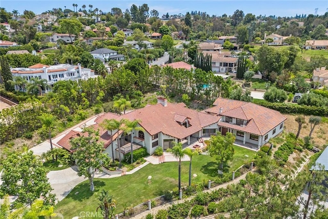 7580 E Martella Ln, Anaheim Hills, CA 92808 - aerial view of residential area featuring a tree filled landscape