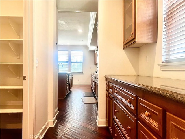 6715 Meriwether Ct, Rancho Cucamonga, CA 91701 - hallway with dark wood-style flooring and recessed lighting