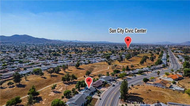 28931 Bradley Rd, Menifee, CA 92586 - aerial perspective of suburban area featuring a mountainous background