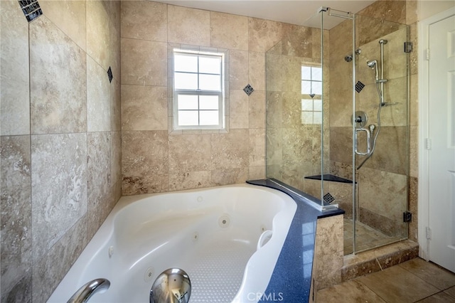 1038 N Columbus Ave, Glendale, CA 91202 - full bathroom with a shower stall and a tub with jets