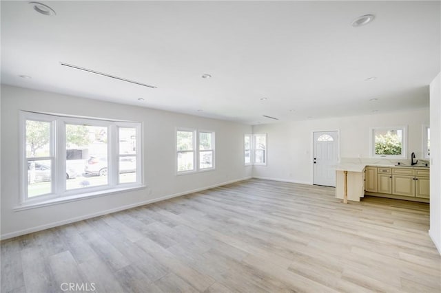 1038 N Columbus Ave, Glendale, CA 91202 - unfurnished living room with light wood-type flooring
