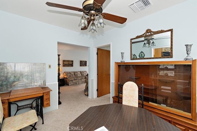 6014 Eckleson St, Lakewood, CA 90713 - dining room featuring carpet and a ceiling fan