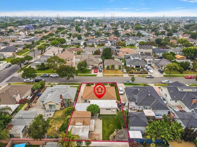 6014 Eckleson St, Lakewood, CA 90713 - aerial view of residential area featuring property boundaries highlighted