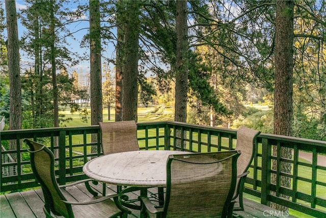 361 Riviera Dr, Lake Arrowhead, CA 92352 - wooden deck featuring outdoor dining space