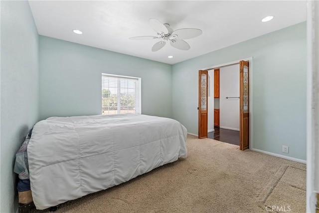 41127 17th St W, Palmdale, CA 93551 - carpeted bedroom with recessed lighting and ceiling fan