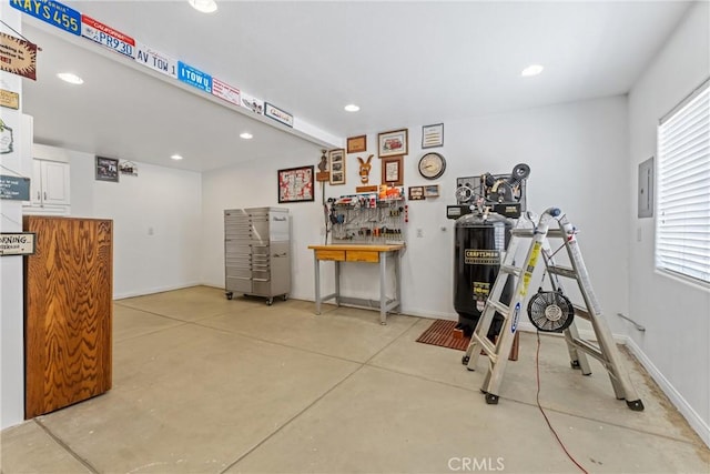 41127 17th St W, Palmdale, CA 93551 - misc room with concrete flooring, recessed lighting, and electric panel