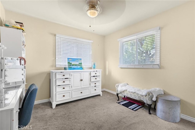 26919 Villa Ave, Highland, CA 92346 - carpeted bedroom featuring baseboards and a ceiling fan