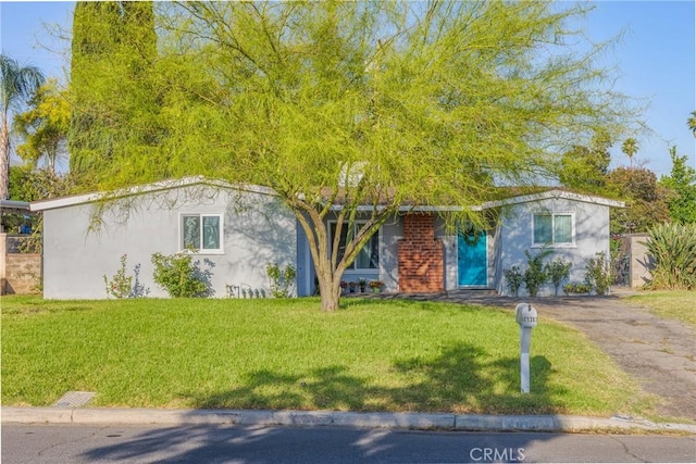 26919 Villa Ave, Highland, CA 92346 - view of front facade with a front yard and stucco siding