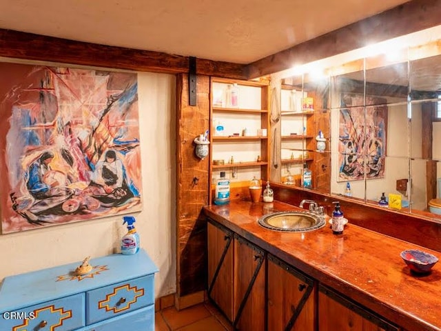 31351 Comptche Ukiah Rd, Comptche, CA 95427 - bathroom featuring vanity and tile patterned flooring