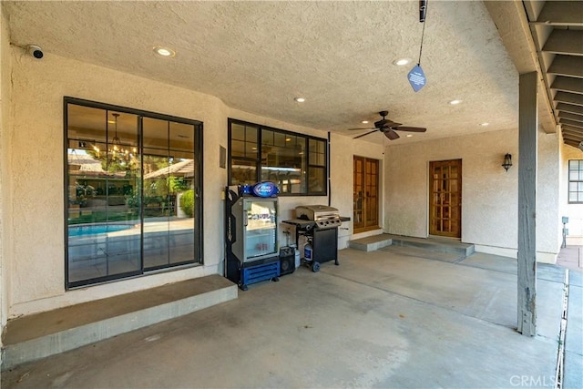 5908 Alleppo Ln, Palmdale, CA 93551 - view of patio / terrace with ceiling fan and area for grilling