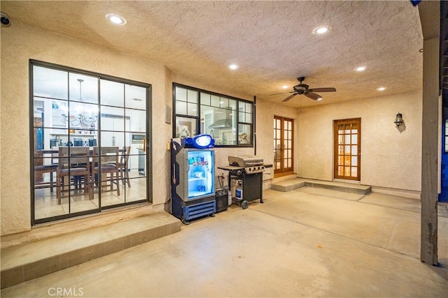 5908 Alleppo Ln, Palmdale, CA 93551 - view of patio / terrace with french doors and a ceiling fan
