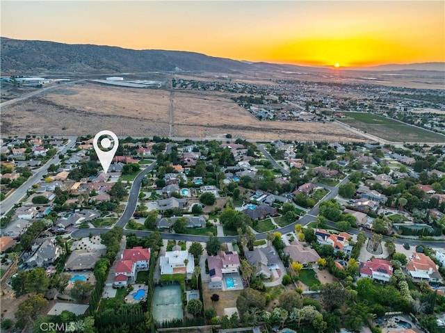 5908 Alleppo Ln, Palmdale, CA 93551 - aerial view at dusk of a mountain view and a residential view
