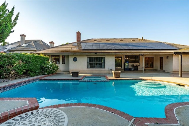 5908 Alleppo Ln, Palmdale, CA 93551 - view of swimming pool featuring a patio, a pool with connected hot tub, and grilling area