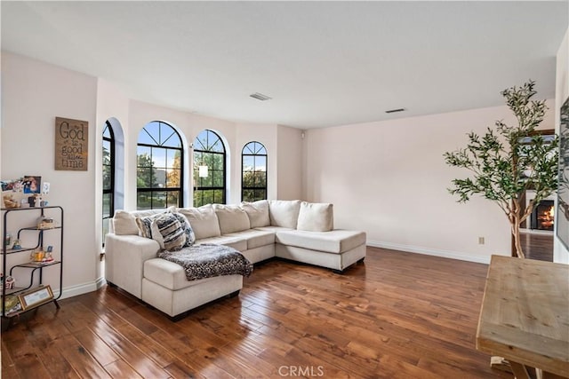 5908 Alleppo Ln, Palmdale, CA 93551 - living room with dark wood-type flooring and baseboards