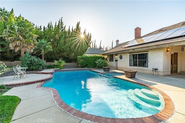 5908 Alleppo Ln, Palmdale, CA 93551 - view of pool featuring a patio area and a pool with connected hot tub