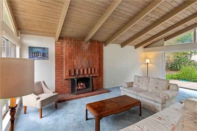 10 Mann St, Irvine, CA 92612 - carpeted living room with wood ceiling and a fireplace