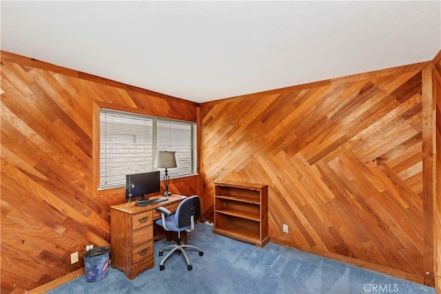 10 Mann St, Irvine, CA 92612 - home office with wood walls and carpet flooring