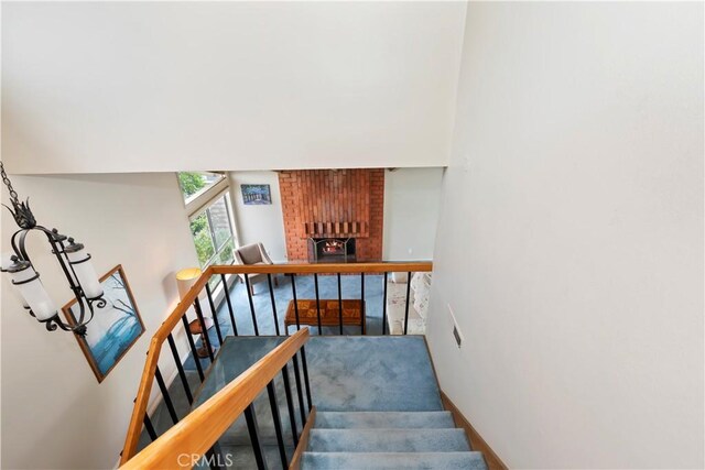 10 Mann St, Irvine, CA 92612 - stairs with a fireplace