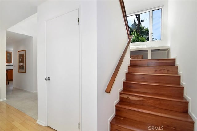 828 Wonder View Dr, Calabasas, CA 91302 - stairway with wood finished floors