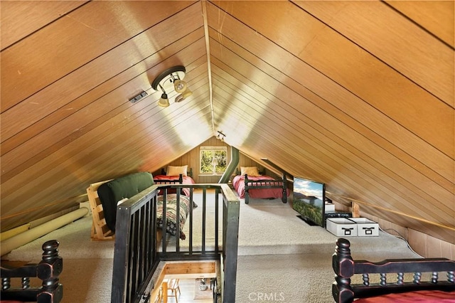 32953 Juniper Ln, Green Valley Lake, CA 92341 - bedroom featuring carpet and lofted ceiling