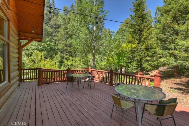 29729 Katherine Way, Cedar Glen, CA 92321 - wooden terrace featuring outdoor dining space