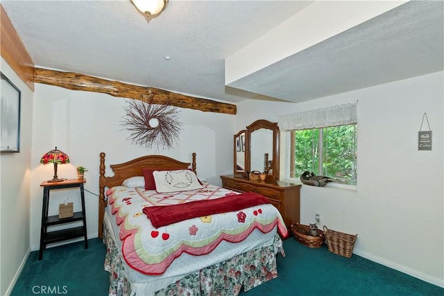 29729 Katherine Way, Cedar Glen, CA 92321 - bedroom with carpet flooring and beamed ceiling
