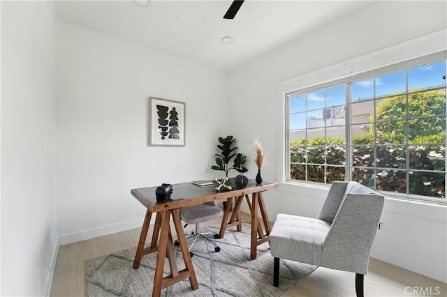 236 N Michigan Ave, Pasadena, CA 91106 - office area featuring wood finished floors and ceiling fan