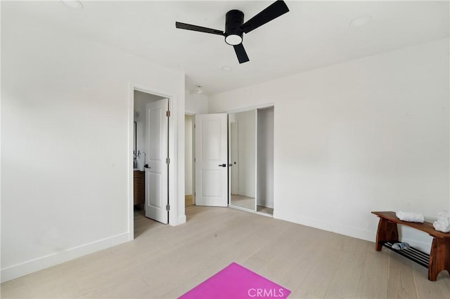 236 N Michigan Ave, Pasadena, CA 91106 - unfurnished bedroom featuring light wood-style flooring and a ceiling fan