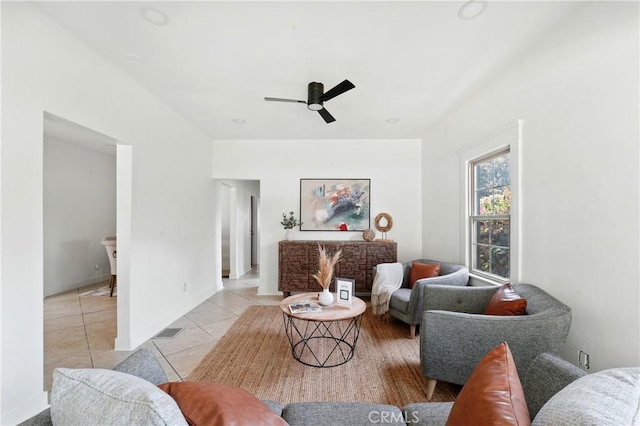 236 N Michigan Ave, Pasadena, CA 91106 - living room with ceiling fan and light tile patterned flooring
