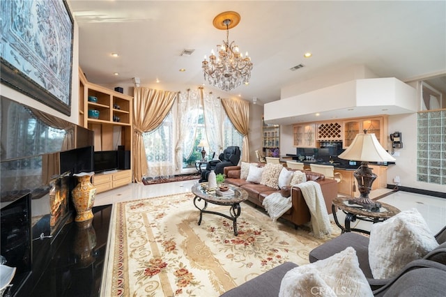 275 E 24th St, Upland, CA 91784 - living area featuring recessed lighting and a chandelier