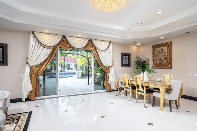 275 E 24th St, Upland, CA 91784 - dining area featuring recessed lighting and a tray ceiling