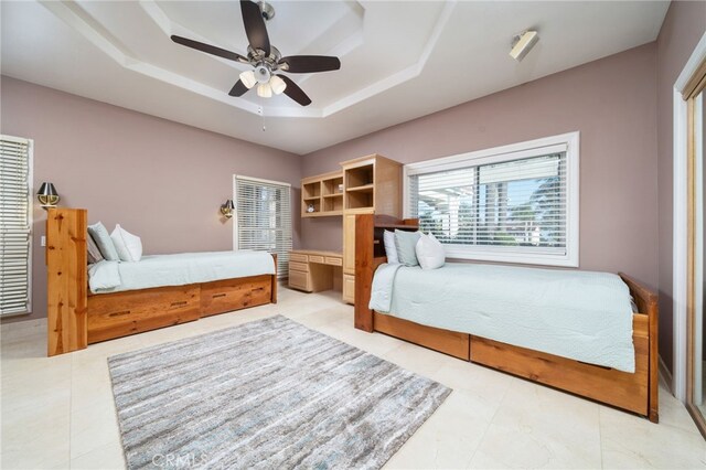 275 E 24th St, Upland, CA 91784 - bedroom with a tray ceiling and ceiling fan