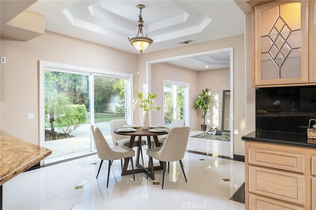 275 E 24th St, Upland, CA 91784 - dining space with a raised ceiling