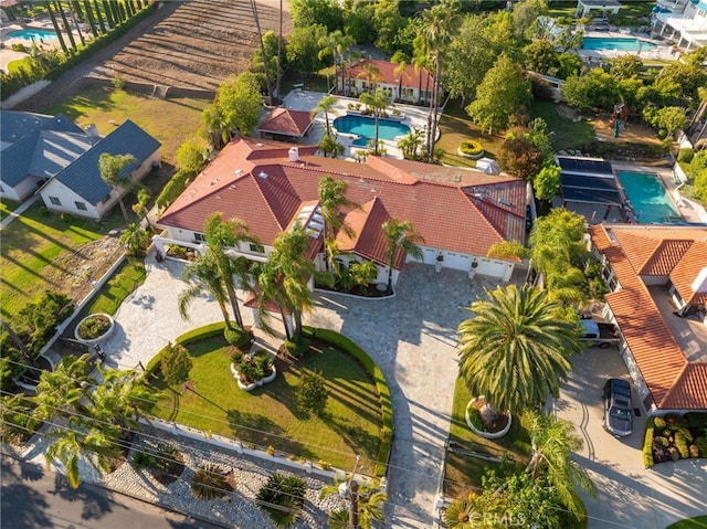 275 E 24th St, Upland, CA 91784 - view from above of property featuring a pool area
