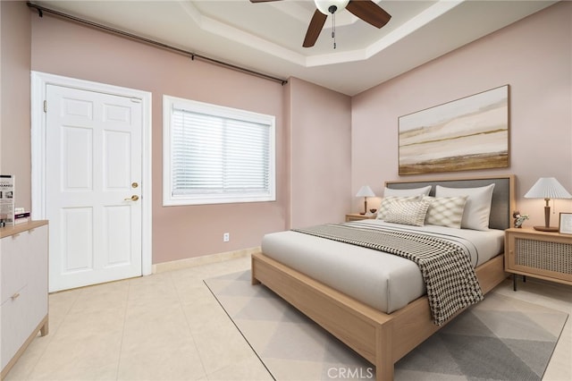 275 E 24th St, Upland, CA 91784 - bedroom featuring a tray ceiling and ceiling fan