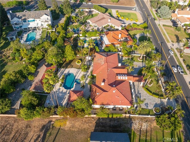 275 E 24th St, Upland, CA 91784 - aerial view of residential area with a pool area