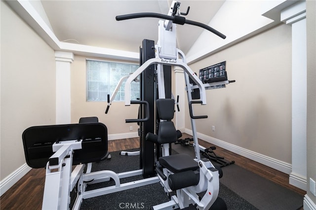 275 E 24th St, Upland, CA 91784 - exercise room with baseboards and wood finished floors