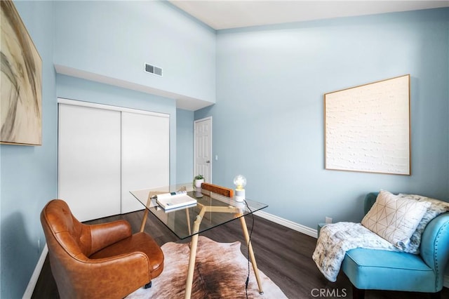 120 Poxon Pl, West Covina, CA 91790 - home office featuring wood finished floors and a towering ceiling