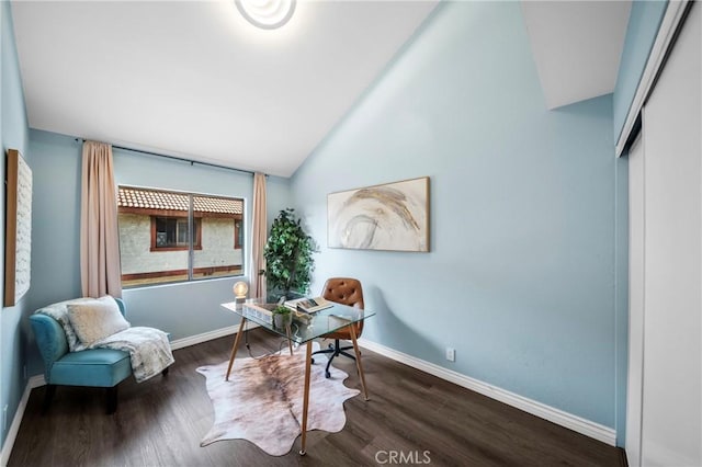 120 Poxon Pl, West Covina, CA 91790 - office featuring wood finished floors and vaulted ceiling