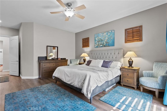 28518 High Ridge Dr, Saugus, CA 91390 - bedroom with wood finished floors and a ceiling fan